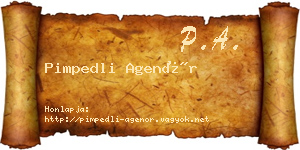Pimpedli Agenór névjegykártya